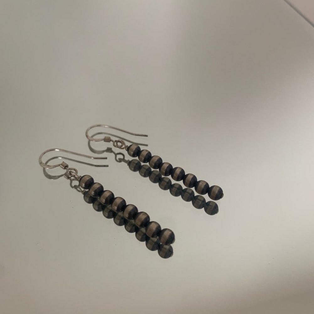 Silver Circular Corkscrew Dangle Earrings - image 2